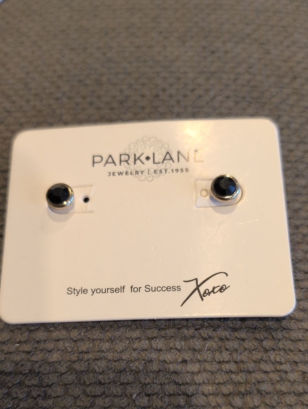 Park Lane Black Stone Stud Earrings
